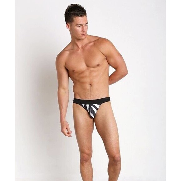 Vintage Tulio Lycra Zebra Print Power Pouch 3-way Jockstrap Thong - Small - Picture 3 of 4